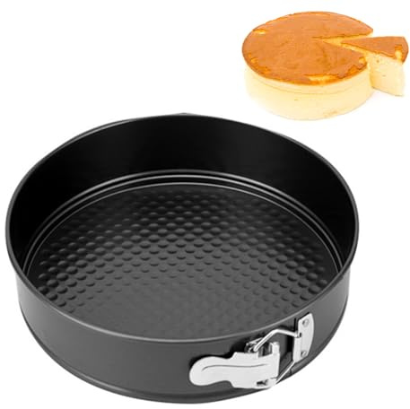YNNHUDEEP Teglia a cerniera rotonda, 1 pezzo, tortiera da 9'' Springform 24 cm con rivestimento antiaderente, teglia grande, set di utensili da forno per torte
