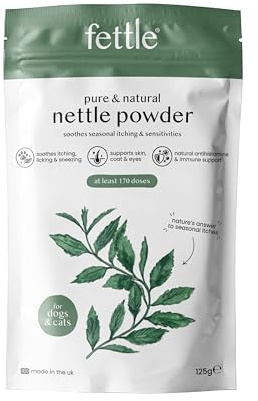 Pure & Natural Nettle Powder for Dogs and Cats – Soothes Itching, Licking and Sneezing – Pet Remedy For Year-Round Dog Allergy Relief and Sensitivities – 125g, over 170 servings, £0.08/serving