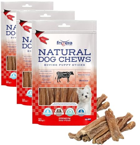 Frigera Welpensticks 60g – Natürliche, Proteinreiche Leckerlis für Welpen, Gluten- und Getreidefrei, Hochwertige Hundesnacks ohne Zusatzstoffe (Packung mit 3)