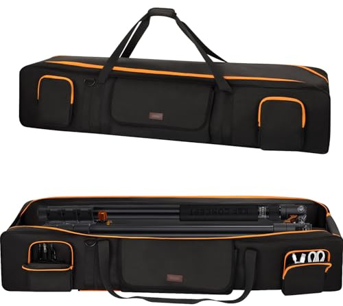 TavenRoa Tripod Bag 50.5 Inch, Padded Carrying Case for Tripods, Mic Stands, Light Stands, Monopods and Speaker Stands, Equipment Bag with Removable Padding and 3 Accessory Pockets