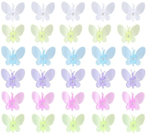 BAZEITFLOW 30 Stück Orchideenförmige Rankenbefestigungsclips aus Synthetischem Harz zur Stützung von Pflanzenstängeln und Orchideen im Garten
