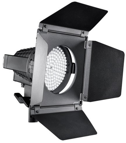Walimex Pro LED Spotlight mit Abschirmklappen (Studioleuchte, Dimmbar, Daylight, 5600 Kelvin, Metallgehäuse)