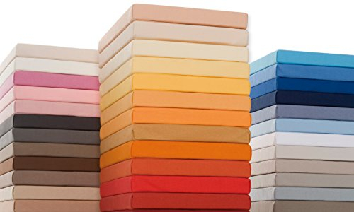 Formesse – Bella Gracia Jersey Spannbettlaken 90x190-100x220cm - bis 25cm Höhe - 97% Baumwoll-Kompaktgarn/Spannbetttuch aus Deutschland/Baumwoll Bettlaken mit Elastan - Farbe Leinen