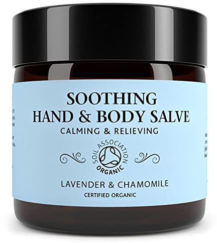 Beruhigende Salbe Hand Creme für trockene, rissige Hände, rissige Haut, Ekzemen, Chemikalien Balm Sicher für Diabetiker, Lavendel & Kamille (60g)