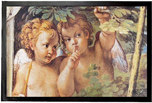 1art1 Annibale Carracci Wispernde Engel, Detail Aus Diana Und Endymion, 1597 Fußmatte Dekomatte Innenbereich | Design Türmatte 60x40 cm