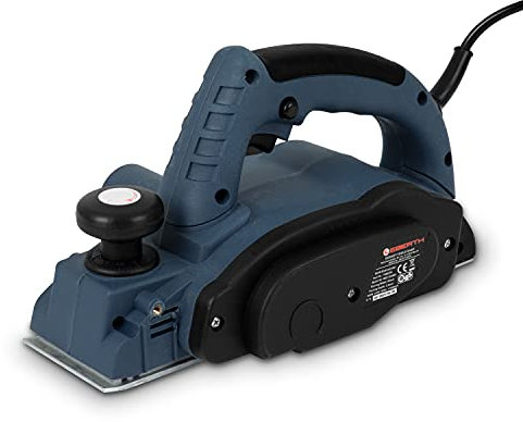 EBERTH Pialla Elettrica per Legno con Potenza 900Watt, profondità di taglio 2,6mm, larghezza di piallatura 82mm, Pialletto Elettrico con Arresto Parallelo, Sacchetto per la Polvere, Blocco Accensione