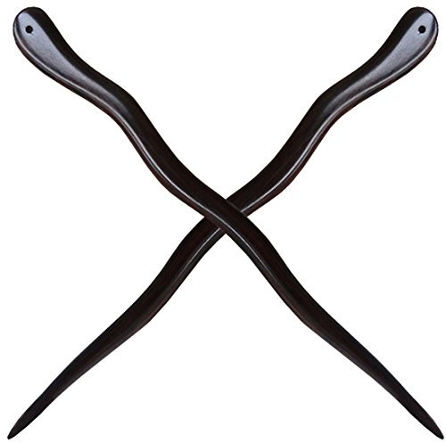 HOLLIHI 2 Pieces Handmade Ebony Wood Carved Hair Decor Sticks Shawl Pins Picks Pics Forks for Women Girls Hair Updo Making Accessory 18cm, Viper