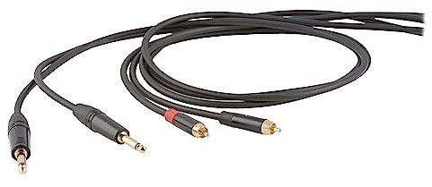 Proel DHS535 - Cavo Professionale Audio Stereo ONEHERO per strumenti con connessioni 2 x jack 6.3 mm mono a 2 x spina RCA, Nero (1,8mt)