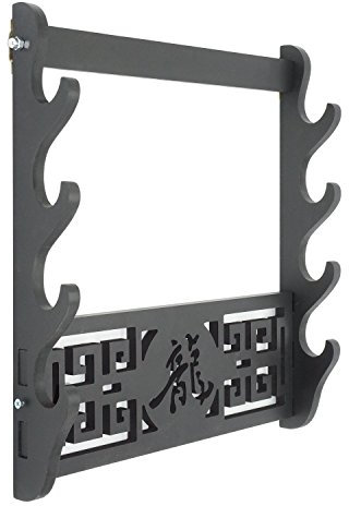 Moumou Spada del supporto da parete Samurai Sword espositore Sword staffa gancio per Katana Wakizashi e standard spade 4-tier, 龍-Dragon