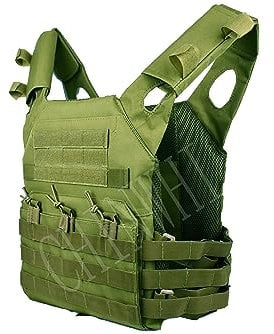 QHIU Tactical Vest Camouflage Molle Plate Carrier Protection Multifunction Combat Military Vest for Airsoft Paintball CS SWAT Wargame Hunting Outdoor Sport