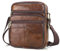 BAGZY Umhängetasche Herren Leder Schultertasche Handtaschen für Männer Herrentasche Klein Tasche Crossbody Bag für Geschenke Arbeit Reise Alltagsleben Messenger Sling Bag Braun