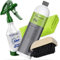 Detailmate Set - Koch Chemie Pol Star - Textil-, Leder & Alcantarareiniger 1 L - detailmate made by Kwazar 360 Grad Sprühflasche 0,5 L, Mikofasertuch 40x40cm - Bürste für Alcantara & Leder