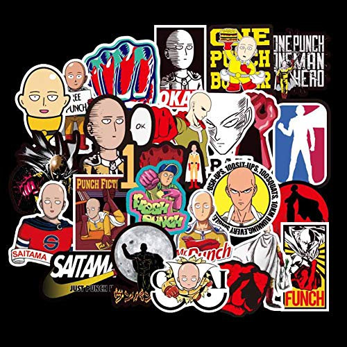 ALTcompluser 70 Stk Anime One Punch Man Saitama Stickers Keine wiederholten Wasserdicht Aufkleber Vinyl Aufkleber für Laptop, Macbook, Gepäck, Skateboard