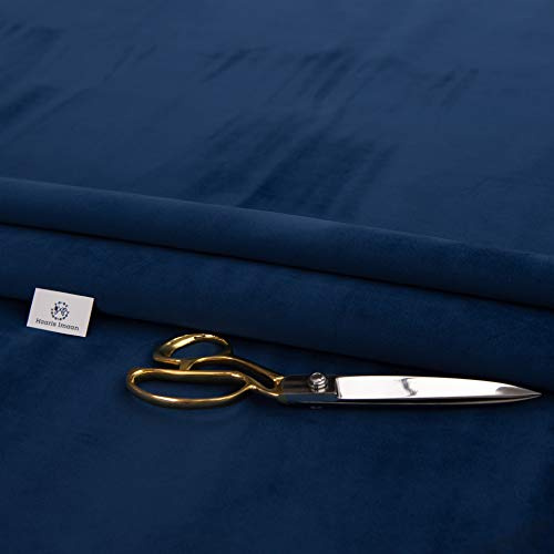 Haaris Imaan Soft Touch Velvet Upholstery Fabric | Velvet Material for Indoor Furnishing | Soft Fabric for Sofa, Armchairs, Cushions | Sold by The Meter (Marine)