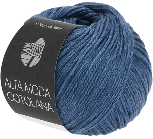 LANA GROSSA Alta Moda Cotolana | Edles Kettengarn aus 45% Schurwolle (Merino superwash), 45% Pima Baumwolle & 10% Polyamid| 50g Wolle zum Stricken & Häkeln | 150m Garn FB 14