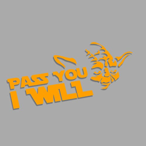 Decus Pass You i Will Yoda Star Wars L 0227 (orange) // Sticker OEM JDM Style Aufkleber