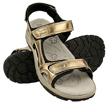Zerimar Sandales en Cuir pour Femme - Été, Randonnée, Sport et Extérieur - Confortables et Durables - Couleur Gold - Taille 37