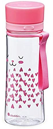 Aladdin My First Aveo Bunny Trinkflasche Kinder Auslaufsicher 0.35L Rosa - Weite Öffnung für leichte Befüllung - BPA-Frei - Trinkflasche Kindergarten - Geruchs- und Fleckenfest - Spülmaschinenfest