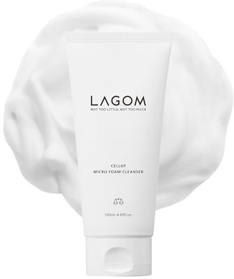 LAGOM Cellup Micro Foam Cleanser, Hydrating Deep Cleansing Face Wash, Korean Makeup Remover, Dense Soft Micro Bubbles, Ultra Fine Dust Removal 4.05 Fl Oz