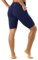 LAPASA Damen Sportshorts Taschen Kurz Leggings Yoga Shorts Hoher Bund L52 B1 (Mit Taschen: Navy Blau, XL)
