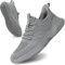 Socviis Herren-Laufschuhe zum Reinschlüpfen, leicht, atmungsaktiv, Netzstoff, Tennisschuhe, grau, 43 EU