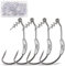 20stk Angelhaken mit Gewichten Swimbait Jig Haken mit Twistlock Zentrierstift,Weichplastik Wurm Angelhaken für Salzwasser Süßwasser (2/0-20stk)