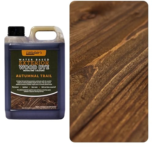 Littlefair's Holzlasur Außen 5ltr - Holzlasur Für Natürliche Holzmaserung - Wasserbasierte Holz Lasur - Schnell Trocknend, Schützt Und Umweltfreundlich - Farbe:Herbstlicher Weg)