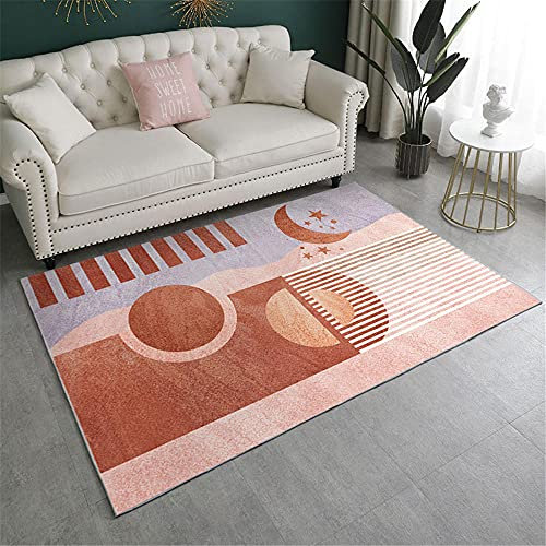 Teppich Wohnzimmer küchenteppiche Rosa Orange Lila Teppich Rechteckig Modernes Wohnzimmer Schlafzimmer Kinderzimmer Dekoration Teppich Natur 80X160CM