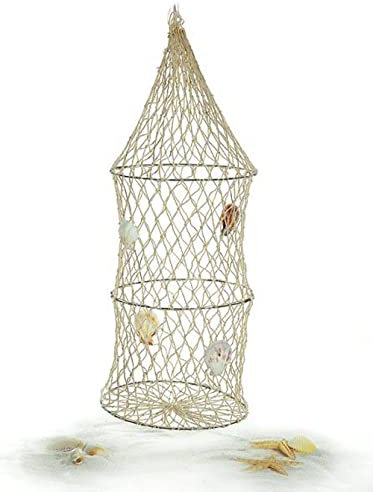 itsisa Deko Reuse Fischernetz mit Muscheln - Maritime Deko, Fisch Netz, Terrasse, Ferienwohnung, maritim einrichten