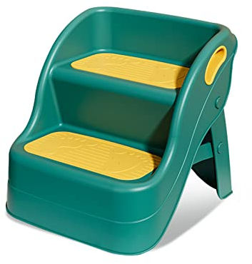 Balakaka - Taburete de Dos Pasos para niños, Superficie Antideslizante, Taburete de plástico para niños, para Cuarto de baño, Sala de Estar, Verde Amarillento