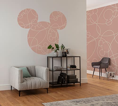 Komar Vlies Fototapete selbstklebend - Mickey Head Knotted - Größe 125 x 125 cm (Breite x Höhe) - Disney, Kinderzimmer, Kindertapete, Tapete, Wandtattoo