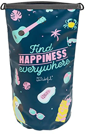 Mr. Wonderful Bolsa estanca-Find Happiness Everywhere, Unisex Adulto, Multicolor, estandar