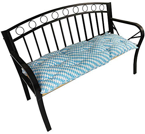 NYVI Bankauflage Ibiza 110x45 cm Bayrische Raute - Polsterauflage für Gartenbänke Gemütlich & Langlebig - Sitzauflagen für Bänke Outdoor & Indoor - Sitzkissen Auflage Bank Sitzbank