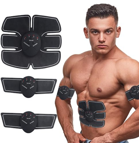 CJBIN EMS Trainingsgerät, EMS Bauchmuskeltrainer Elektrisch, Bauchtrainer Elektrisch, EMS Muskelstimulation mit 6 Modi & 6 Intensitäten, Muskeltrainer Elektrisch für Bauch, Arm, HIPS, Bein, Unisex