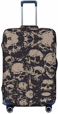 ASEELO Kofferhülle mit Totenkopf-Motiv, passend für 45,7 - 81,3 cm Gepäck, Schwarz, X-Large