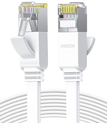 UGREEN Cable de Red Ethernet RJ45 LAN Gigabit Cat 6 Plano Núcleo de Cobre Puro de Alta Velocidad de 1000Mbps 250 Mhz/s para Xbox Switch PS5 PS4 Enrutador Módem-10M