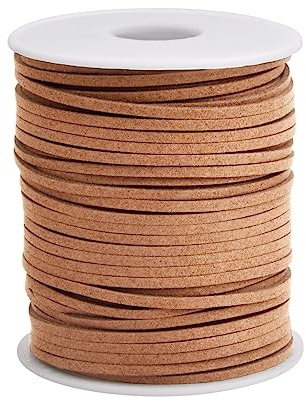 1 Rotolo 45mx3mm Corda di Cuoio Cordino in Pelle Cordoncino Piatto in Pelle Cordini in Finta Pelle per Collana Braccialetti Stringa Cuoio Suede Per Gioielli Fai Da Te Decorazioni Confezioni Regalo
