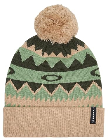Oakley Herren Bedruckte Bommelmütze Beanie-Mütze, Grünes Norwegenmuster, Einheitsgröße