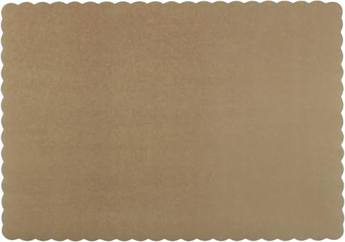 Papier-Tischsets, Einweg, gewellter Rand, Braun, 50 Stück