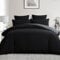 Aisbo Double Size Duvet Cover Set - Oeko-TEX 3Pcs Reversible Bedding Bed Set Black and Grey Double Soft Brushed Microfiber Quilt Cover with 2 Pillowcases 50x75cm