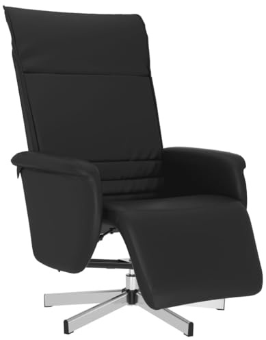 vidaXL Relaxsessel mit Fußteil Schwarz Kunstleder