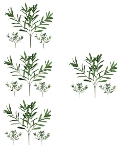 PRETYZOOM 4 Set Di Decorazioni Per Matrimoni Piante Artificiali Rami Di Ulivo Steli Piante in Plastica Decorazioni Da Tavolo Per La Casa 3 Pezzi * 4