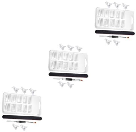 Healeved 3sets Quality Nail Extension Molds Diy Nail Art Kit Gel Polish Manicure Care Treatment Tools