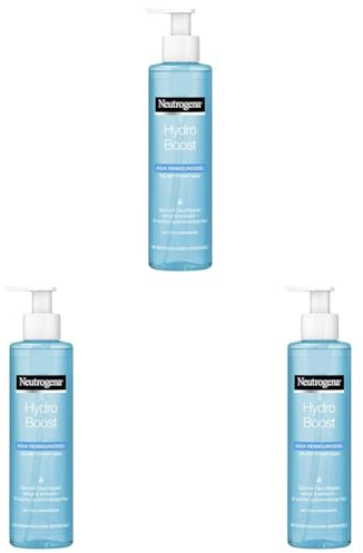 Neutrogena Hydro Boost Gesichtsreinigung, Aqua Reinigungsgel mit Glycerin und Hyaluron, Make-Up Entferner, 200ml (Packung mit 3)