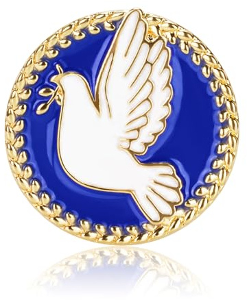 Drado Broche Vêtements Badges,Épinglette Pigeons,Paix Colombes Broche, Femmes Accessoires Bijoux de bal Noël Cadeau d'anniversaire (blue)