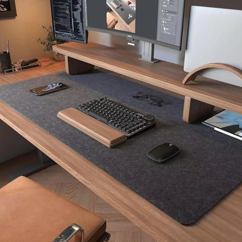 DAWNTREES 120x60 cm Felt Desk Pad, Mouse Pad, Non Slip Desk Mat for Desktop, Keyboard, Mouse, Laptop, Desk Protector Cover Mat for Office Work …