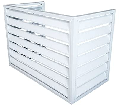 Zaun zum Verstecken der Klimaanlage, Abweiser für Fenstereinheit, Klimaanlagenrahmen aus Aluminiumlegierung, Klimaanlagen-Regenschutz, geeignet für den Innen- und Außenbereich (Far