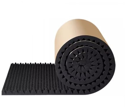 MJHETCY 20mm Verdickt Dämmung Absorptionsmatte, Noppenschaum Selbstklebend Dämmung Schallabsorber Für Tonstudio, Aufnahmestudios, Büro(Color:Schwarz)