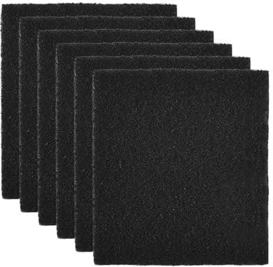 6 Pezzi Filtro ai Carboni Attivi per Lettiera per Gatti - 140 x 140 mm, Altamente Assorbente, Ricambio con Coperchio di Sollevamento per Lettiera Completamente Chiusa