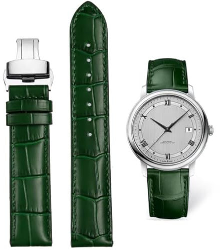 FOUUA Uhrenarmbänder Echtes Leder Uhrenarmbänder Alligator Geprägte Ersatz Faltschließe Armbänder 12 13 14 15 16 17 18 19 20 21 22 24mm